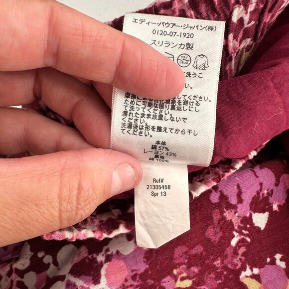 Eddie Bauer Floral Print Skirt S Cotton & Rayon Blend Elastic Waist Cottage Boho - Picture 5 of 11